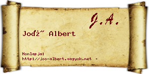 Joó Albert névjegykártya