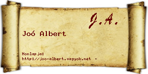 Joó Albert névjegykártya